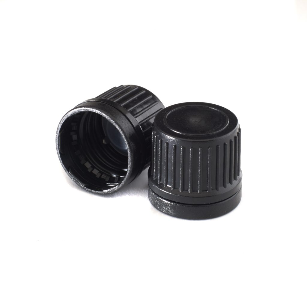 GL18 Black Tamper Evident Cap Polycone Lined | Nekem Packaging